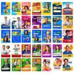 Pack 80 Artes editáveis Santinhos Política 2024 Editável Photoshop Psd - Imagem 3